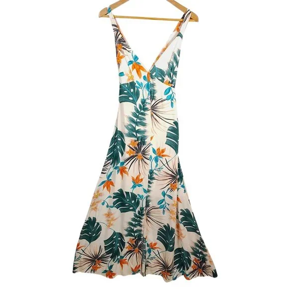 Slate & Willow Women's XS Palms Maxi Sleeveless Criss-Cross Dress - Picture 2 of 10